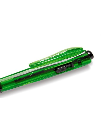 Zelené gélové pero Pentel Wow Gel K437CR