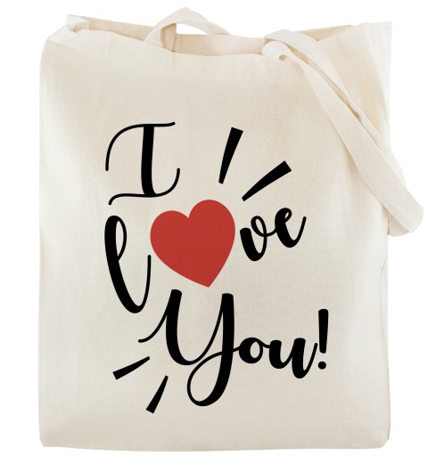 Bavlnená nákupná taška I LOVE YOU