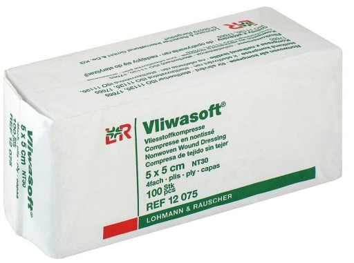 L&R - Vliwasoft 5 x 5cm, 100 ks. nesterilné 4w