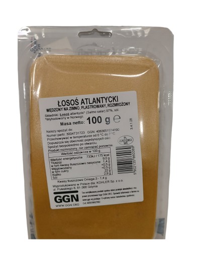 STUDENÝ ÚDENÝ ATLANTICKÝ LOSOS PLÁTKY 100g KOHLER