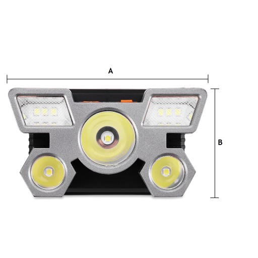 ČELOVÁ LAMPA 5 x LED VÝKONNÁ XPE USB BATÉRIA