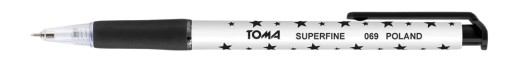 Čierne automatické guľôčkové pero Super Fine stars TO-069 TOMA