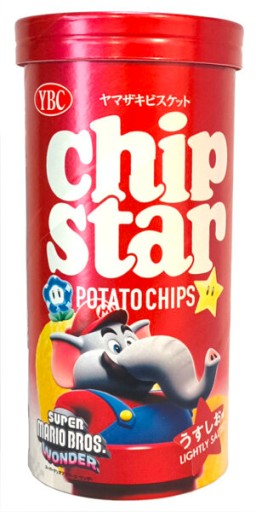 Čipsy Super Mario Collab: Chip Star Mild Salt jemne solené 45g YBC Japan
