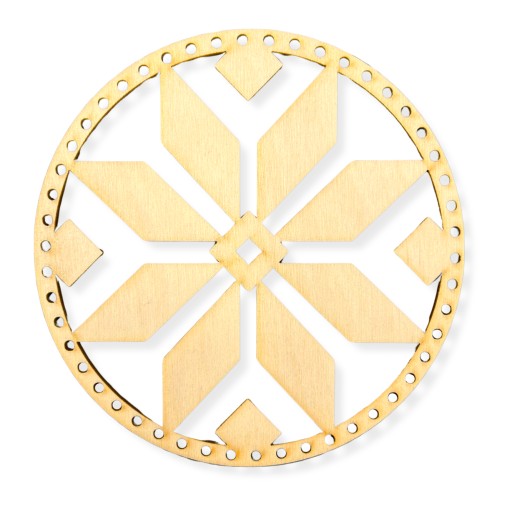 DREVENÝ PRSTEŇ KOLESKO MACRAME ZÁKLADNÝ LAPAČ SNOV MINI STAR 15CM