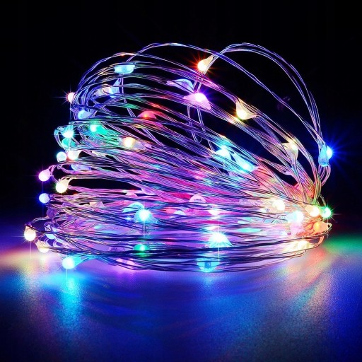 FAREBNÉ SVETLÁ NA VIANOČNÝ STROMČEK, 50 LED, NA AKUMULÁTOR