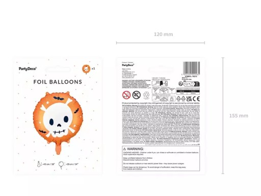 HALLOWEENSKÉ BALÓNY OZDOBY LEEBEK OZDOBY 45cm x1