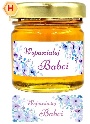 MEDOVÝ MEDOVÝ DEŇ STARÝCH RODIČOV Nálepka s minimedovým darčekom