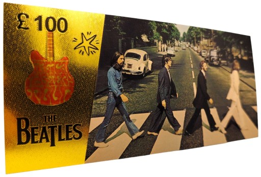 Jedinečný darček zberateľských bankoviek s pozlátenými bankovkami THE BEATLES