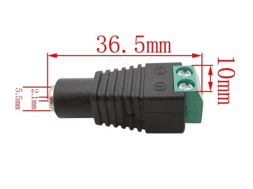 851 CCTV zásuvka 5,5 x 2,1 mm kruhový zásuvkový konektor