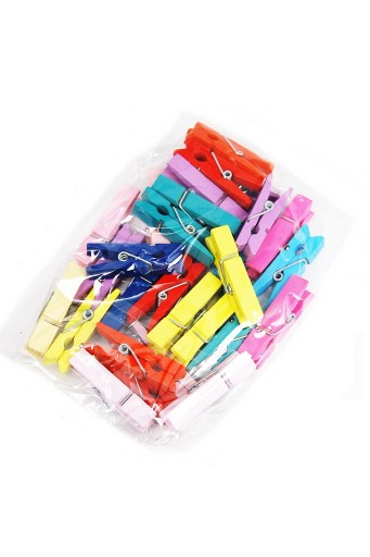 MINI FAREBNÉ HODINY DREVENÉ 3,5 CM 30 KS