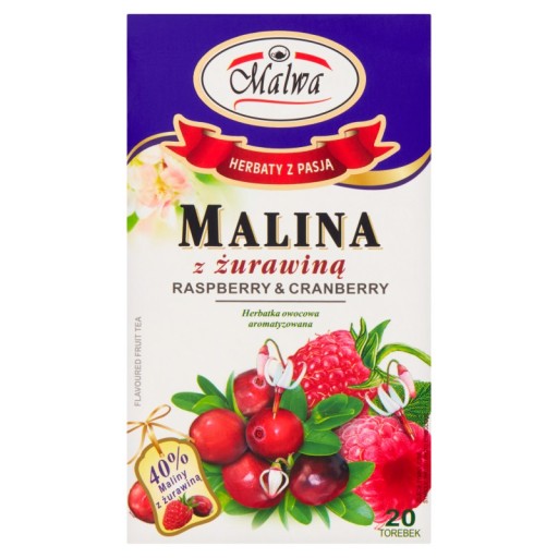 Malwa Ovocný čaj malina s brusnicami 40 g