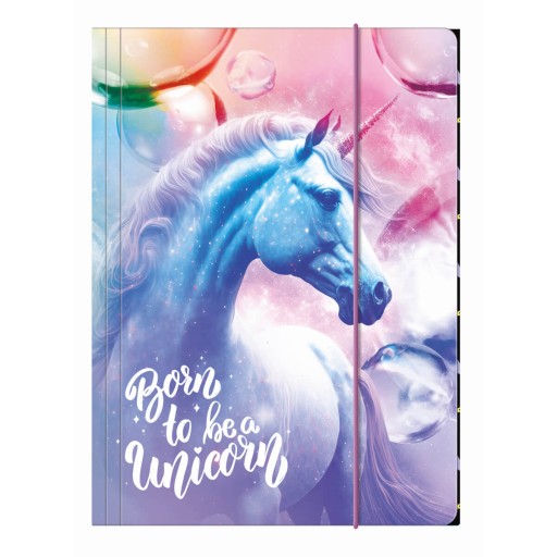 Kartónová zložka A4 s gumičkou BORN TO BE A UNICORN UNICORN DERFORM