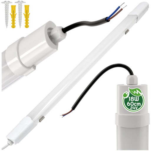 Prisadené LED svietidlo 60cm 18W 230V Hermetické pre garážovú dielňu 4500K