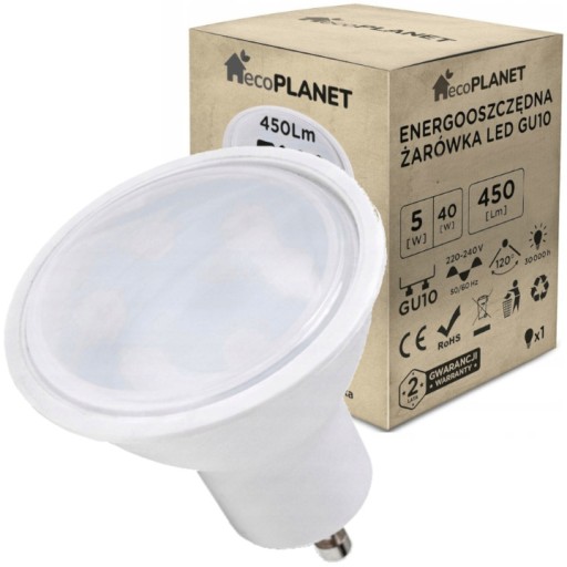 GU10 LED žiarovka 5W = 40W 450lm NEUTRAL 4000K