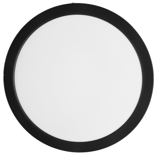 LED panelové stropné svietidlo Prisadené okrúhle čierne 18W Výkonné