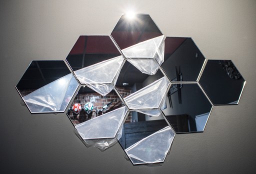 Nalepovacie zrkadlá na stenu Hex FOR DIY 3D ART