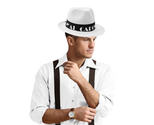 Klobúk AL CAPONE, biely Fotobúdka Párty Pekne spracovaný