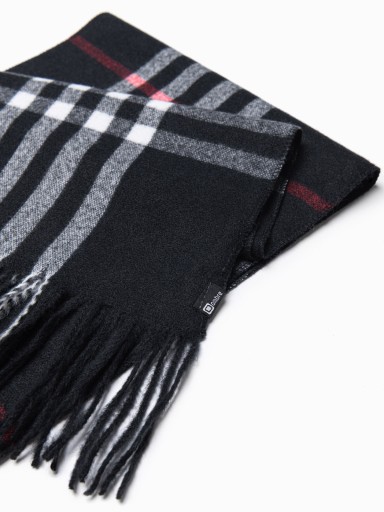 Elegantná pánska károvaná šatka A408, čierno červená.
