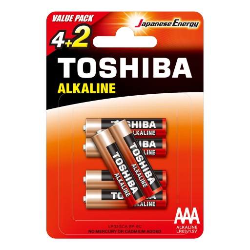 TOSHIBA FINGERS BP-6C LR03 AAA alkalické batérie 6ks
