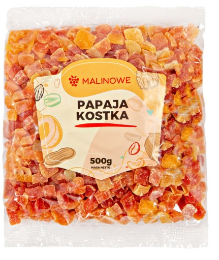 KANDIDOVANÁ PAPAYA KOCKA 500g SUŠENÁ PAPAYA KOCKA PREMIUM KVALITY