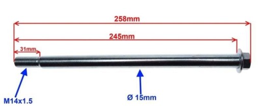 Zadná náprava kolies M14x245 Zipp Neken Benzer Shaft Street