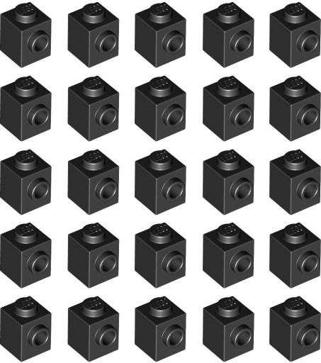LEGO Brick Mod 1x1 čierna 87087 4558954 - 25 kusov