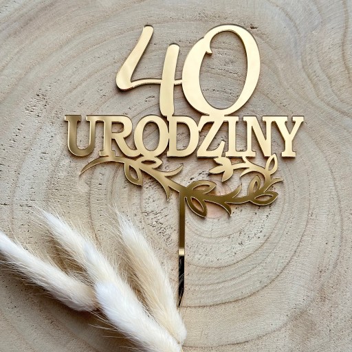 Narodeninový narodeninový topper so zlatým plexi zrkadlom akéhokoľvek veku