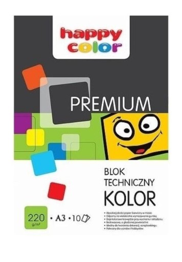 TECHNICKÝ ŠKOLSKÝ BLOK A3/10K PREMIUM COLOR 220G HAPPY FARBA
