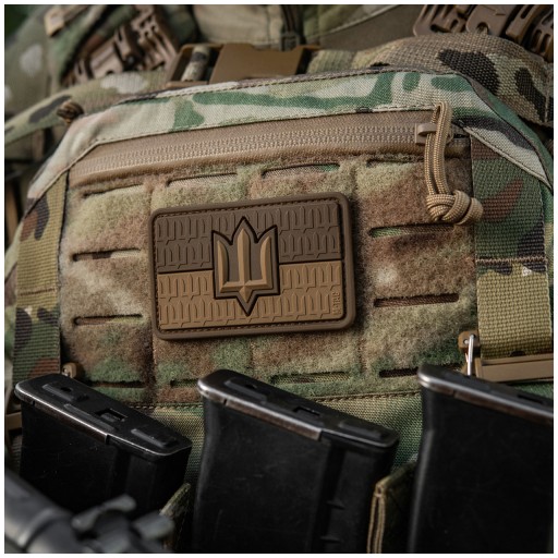 3D nášivka na vlajku Ukrajiny s emblémom Trident M-Tac 8x5 cm PVC Coyote na suchý zips