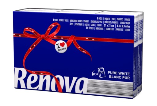 Neparfumované vreckovky Renova, 3 vrstvy