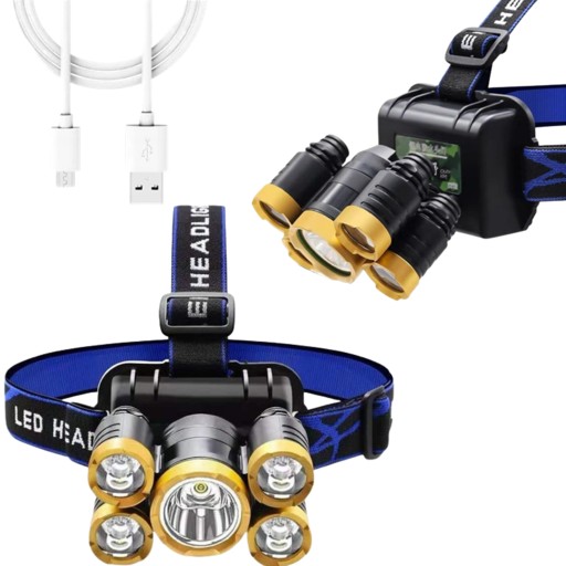 ČELOVÁ LAMPA 5 X CREE LED ČELOVÁ LAMPA VÝKONNÉ NASTAVITEĽNÉ 4 REŽIMY