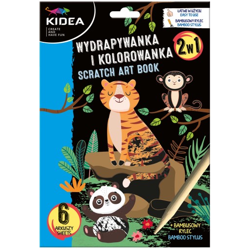 Omaľovánka KIDEA SCRATCH PAGE 2v1 ZVIERATKÁ