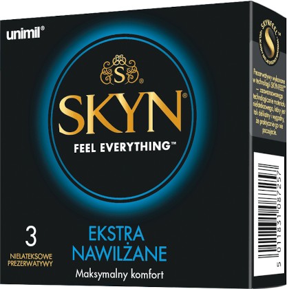 Unimil Skyn extra lubrikované kondómy, 3 ks.