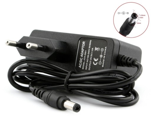 094 Zásuvný zdroj pre Arduino 9V 1A DC 5.5