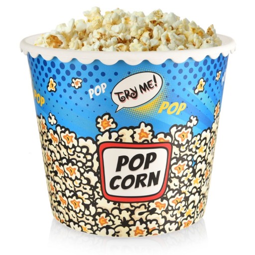 Nádoba na POPCORN, snacky, chipsy, krabička, miska, plastové vedierko, 2,3L