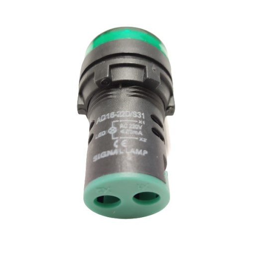 Signálna lampa 22mm zelená LED 400V AC F22-F22-AD16-22D-G