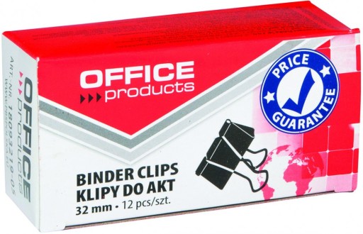 Klipy na dokumenty 32mm ČIERNA KLIPY 12 KS KOVOVÝ Office Depot