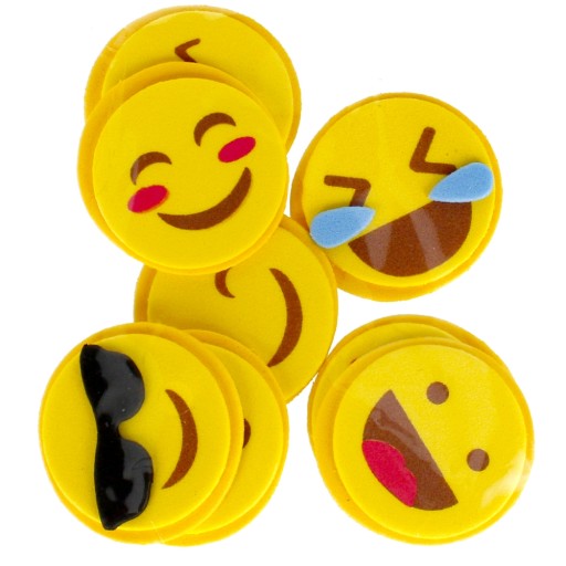 NÁLEPKY S EMOTIKONY pre deti PENOVÉ žlté ÚSMEVY mix REMESLO SO ZÁBAVOU