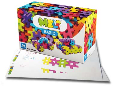 Meli Basic 50 oblátkových stavebných blokov + KARTY