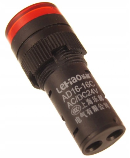 Kontrolka napájania 16mm 24V červená AD16-16