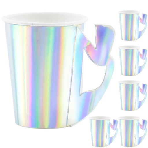 Mermaid Iridescent Paper Cups 220ml 6 ks