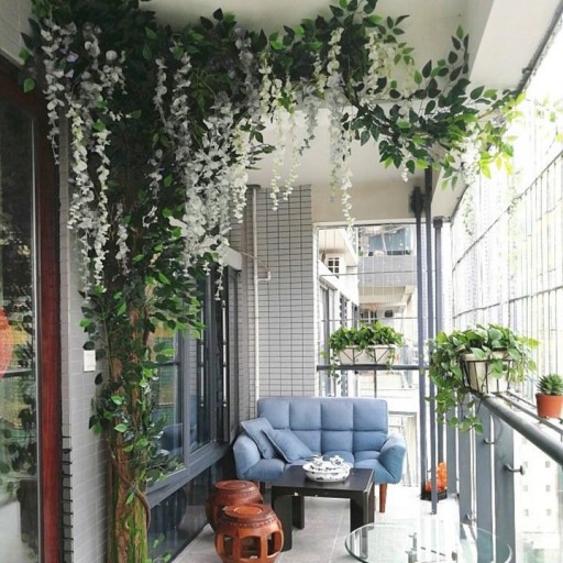 VISTÉRIA ZÁVESNÁ UMELÁ WISTERIA PREDNÁŠKA UMELÉ KVETY LIST XXL 105cm