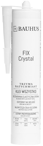 BAUHUS Fix Crystal flexibilné transparentné montážne lepidlo 280 ml