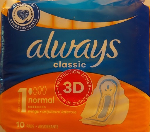 Always Classic 1 Normálne hygienické vložky s krídelkami, 10 ks