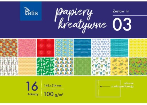 Kreatívny papier A5 16 listov Tetis KB029-03