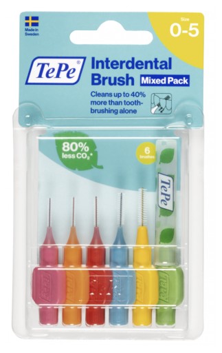 TePe MIX Zubné kefky /0,4mm-0,8mm/ 6 ks.