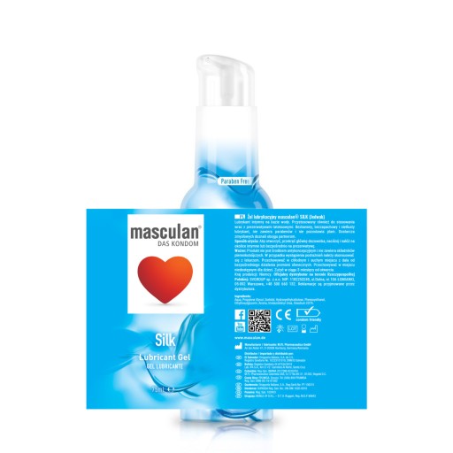 Masculan Silk intímny gél, hydratačný lubrikant, bezfarebný, bez zápachu, 75 ml