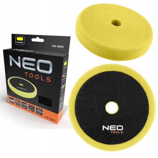 NEO TOOLS LEŠTIACA PODLOŽKA 150 X 150 MM X 25 MM TVRDÁ HUBKA ŽLTÁ 08-980