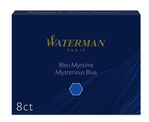 WATERMAN Dlhé perové náplne, NAVY BLUE x 8