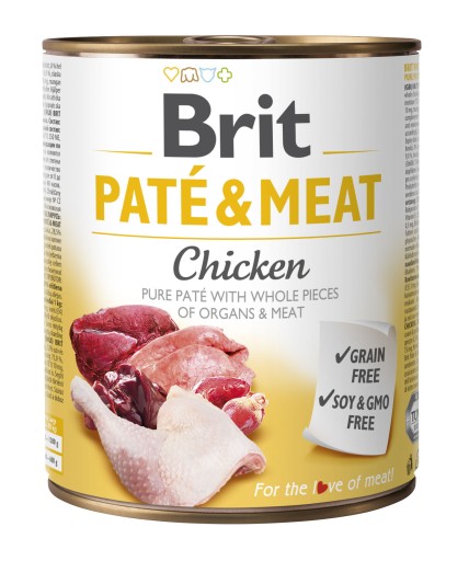 Brit Paté Meat Chicken Mokré kuracie mäso pre psov 800g